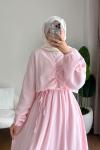 Dora Müslin Elbise  Pembe