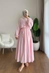 Dora Müslin Elbise  Pembe