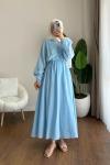Dora Müslin Elbise  Mavi
