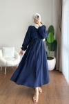 Dora Müslin Elbise  Lacivert