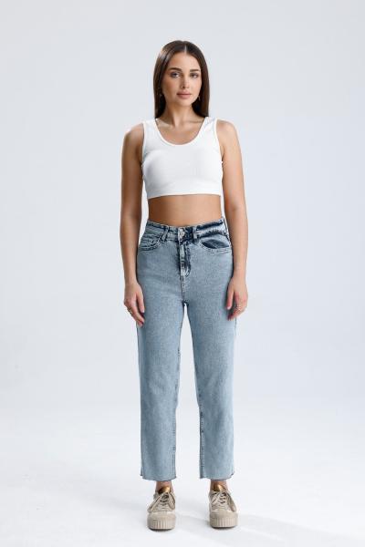 Kesik Paça Likralı Jean Kar Yıkama