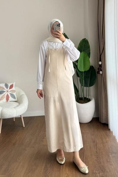 İpli Gabardin Jile Bej