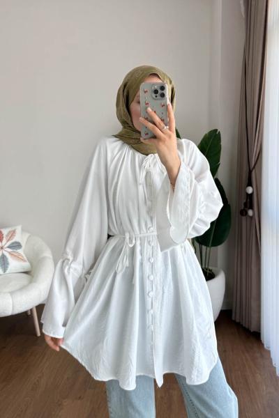 Urla Salaş Tunik  Beyaz