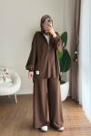 Almila İkili Takım Kahverengi
