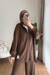 Almila İkili Takım Kahverengi