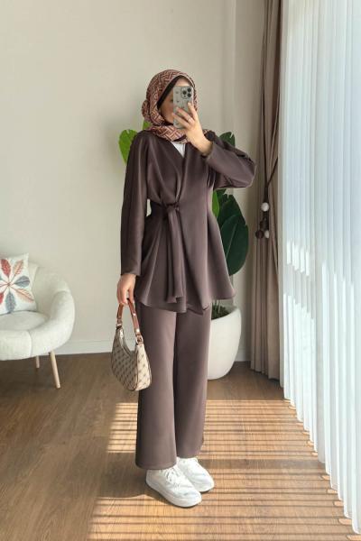 Pensli Scuba Takım  Kahverengi