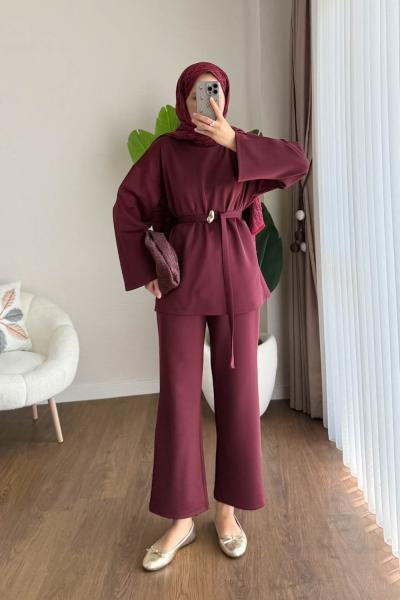 Polly İkili Takım Bordo