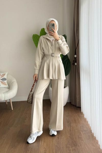 Alina İkili Takım Bej