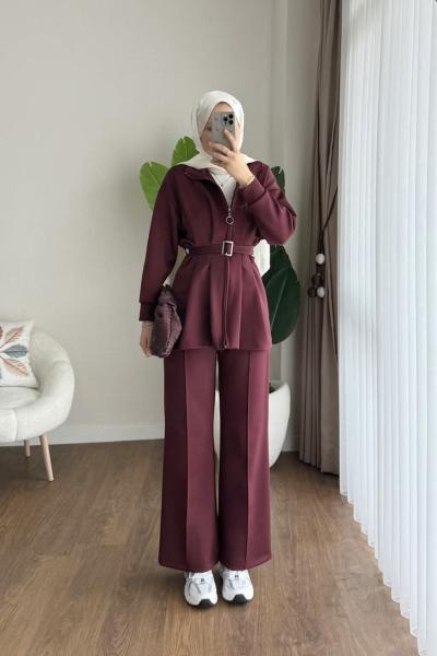 Alina İkili Takım Bordo