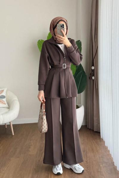 Alina İkili Takım Kahverengi