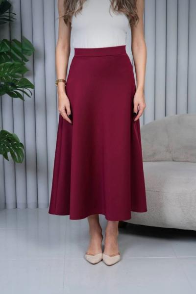 Kloş Scuba Etek Bordo