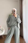 Şalvar Pantolonlu Süprem Takım Açık Yeşil