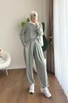 Şalvar Pantolonlu Süprem Takım Açık Yeşil