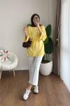 Bisiklet Yaka Yırtmaçlı Tunik Sarı