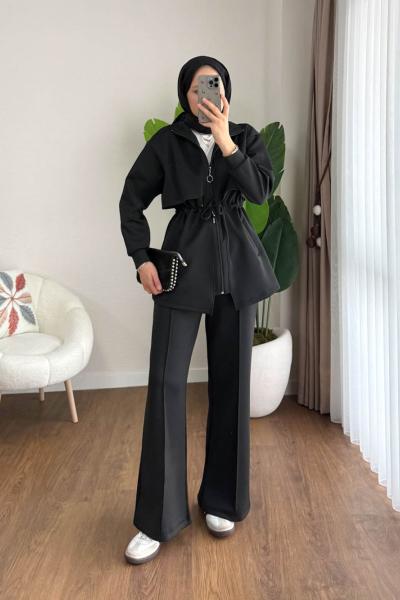 Dolly Pelerin Scuba Takım Siyah