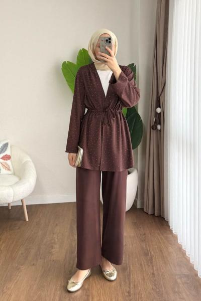 Stone İkili Takım Kahverengi