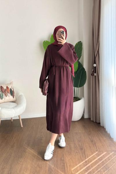 Afra Triko Elbise Bordo