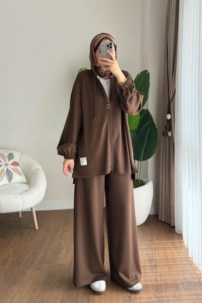 Almila İkili Takım Kahverengi