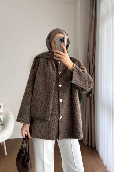 Atkılı Maxmara Ceket Kahverengi