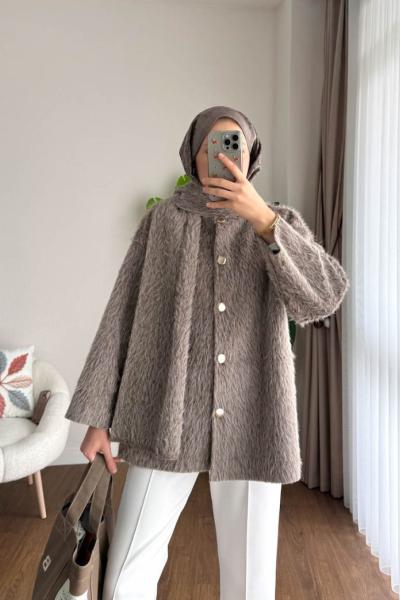 Atkılı Maxmara Ceket Sütlü Kahve