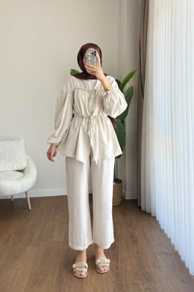 Ayla İkili Takım Bej