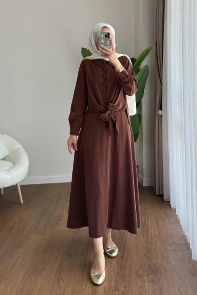 Bade Etekli Takım Kahverengi