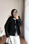 Bağcıklı Laura Hırka  Siyah