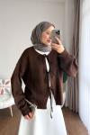 Bağcıklı Laura Hırka  Kahverengi