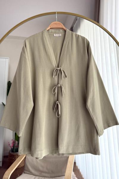 Bağcıklı  Kimono Yeşil