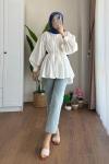 Beli Tünelli Tunik Ekru