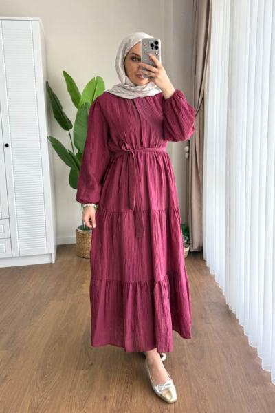 Belinda Begonya Elbise Mürdüm