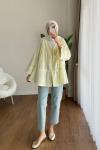 Büzgülü poplin Kimono  Sarı