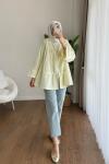 Büzgülü poplin Kimono  Sarı