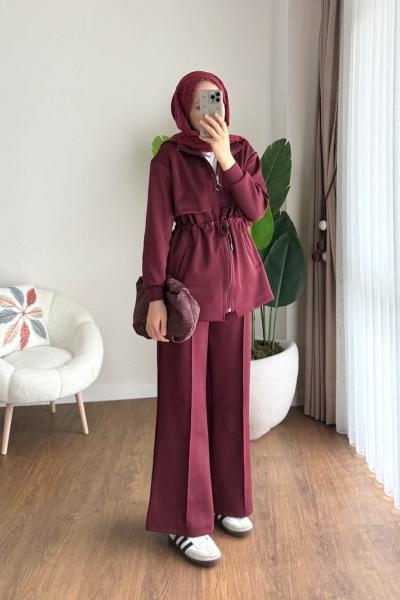 Dolly Pelerin Scuba Takım Bordo