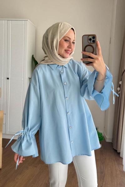 Elisa Gömlek (Arkası Piliseli) Bebe Mavisi