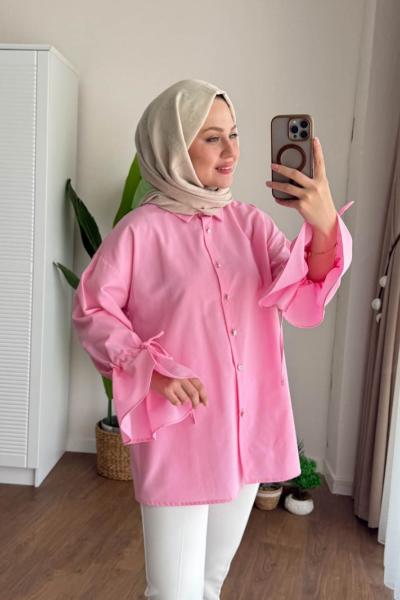 Elisa Gömlek (Arkası Piliseli) Pembe