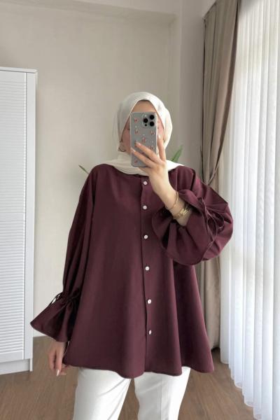 Elisa Gömlek (Arkası Piliseli) Bordo