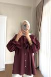Elisa Gömlek (Arkası Piliseli) Bordo