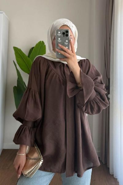 Fiona  Modal Gömlek Kahverengi