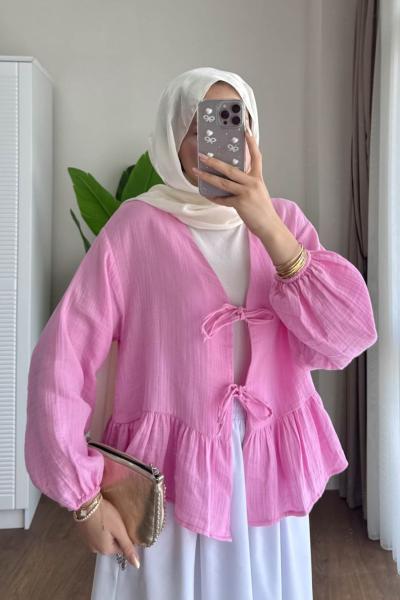 Galina Müslin Ceket Pembe