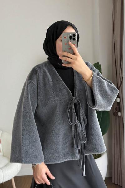 İki bağlamalı Fox Kimono Füme