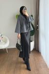 İki bağlamalı Fox Kimono Füme