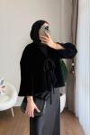 İki bağlamalı Fox Kimono Siyah