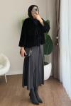 İki bağlamalı Fox Kimono Siyah