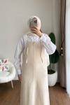 İpli Gabardin Jile Bej