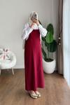 İpli Gabardin Jile Bordo