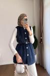 Kemerli Maxmara Yelek Lacivert