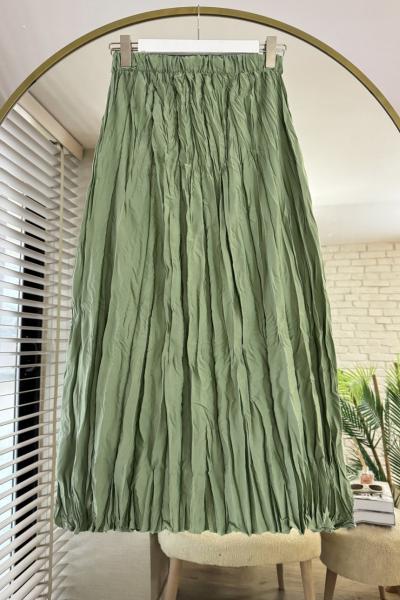 Kırışık Etek Yeşil