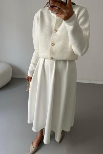 Kloş Scuba Etek Beyaz