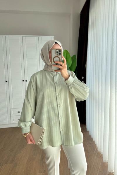 Linda Gömlek  Su Yeşili